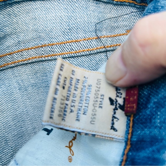 7 For All Mankind Low Rise‎ Jeans Women Size 28 Blue Cotton Distressed - Picture 8 of 12